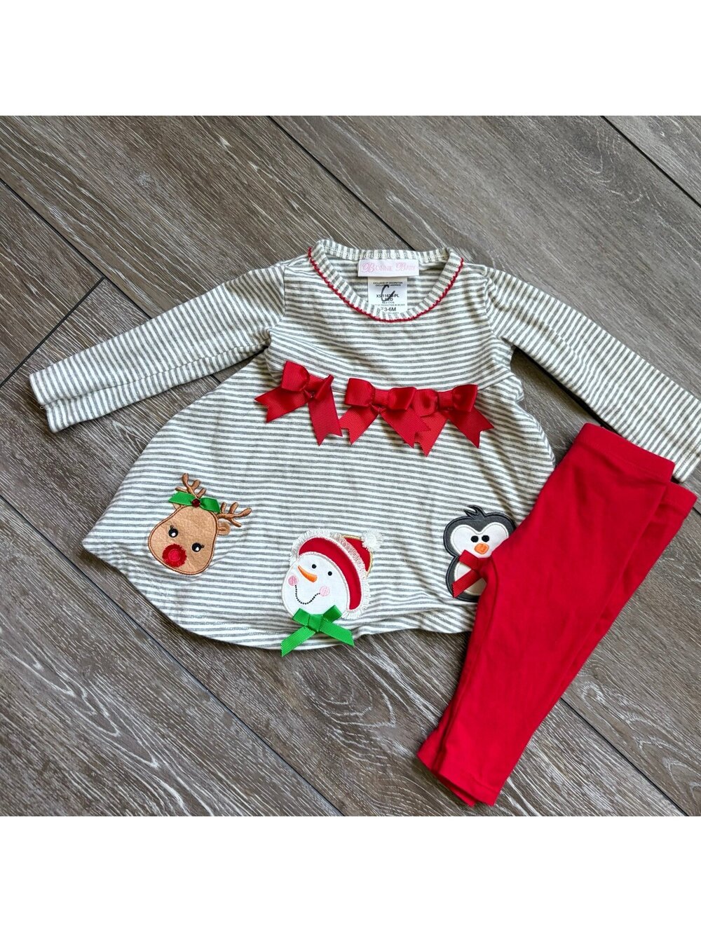 Bonnie Baby Christmas Appliqué Set 3-6 months
